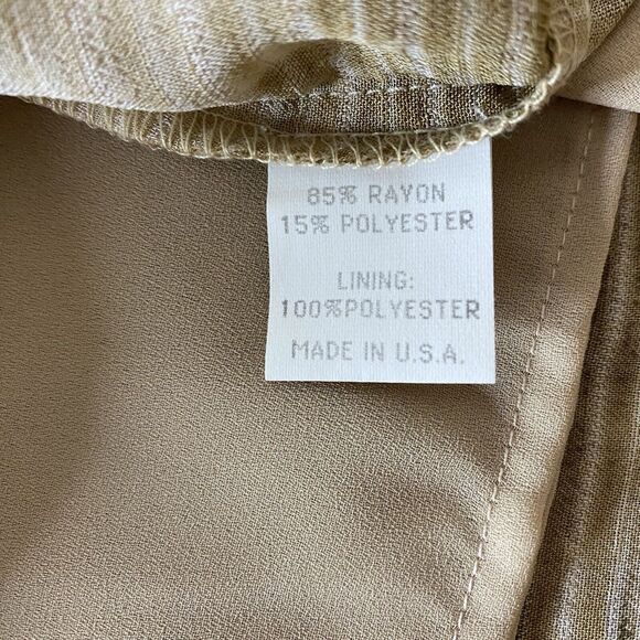 KD Spring Lagenlook Artsy Short Sleeve Top Tan V-Neck Shirt Lined Women’s XL‎ - Picture 14 of 16